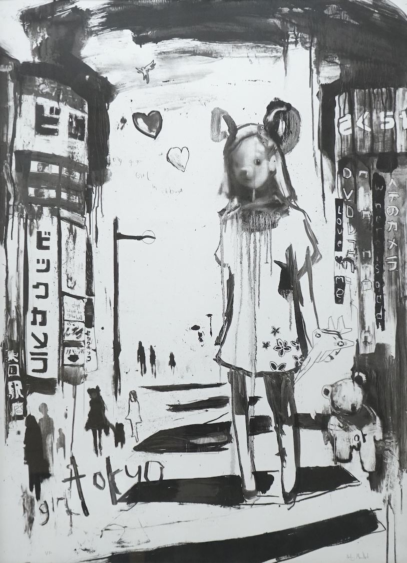 Antony Micallef (b.1975), 'Girl Tokyo, 2005', contemporary limited edition lithograph, 5/95, COA verso, signed in pencil, 101 x 73cm